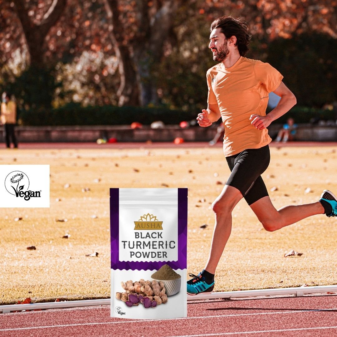 Black Turmeric Powder 100g with earthy aroma, ideal for smoothies and teas.