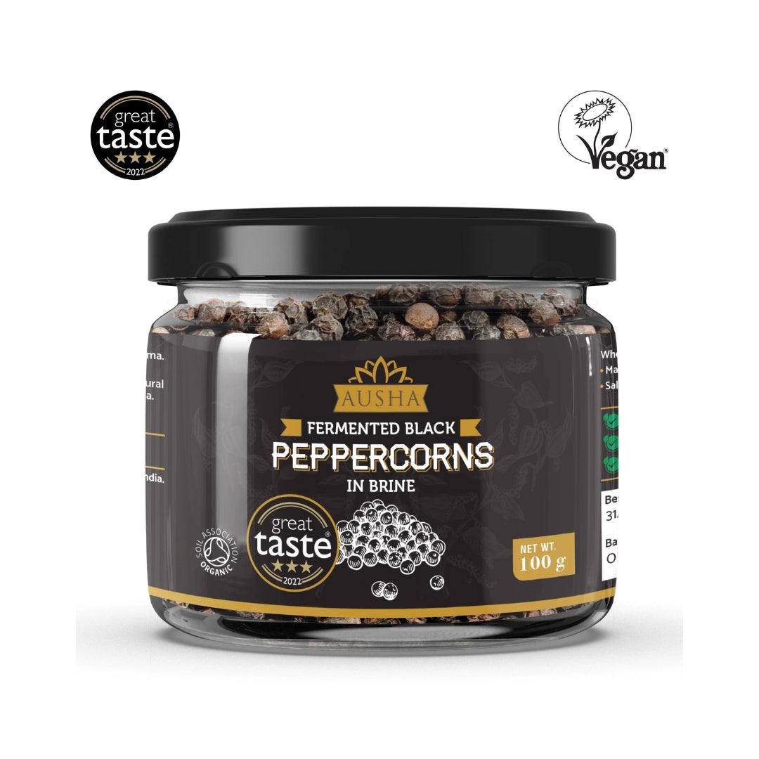Fermented Black Peppercorns in Brine 100g Jar - Great Taste Award Winner 2022