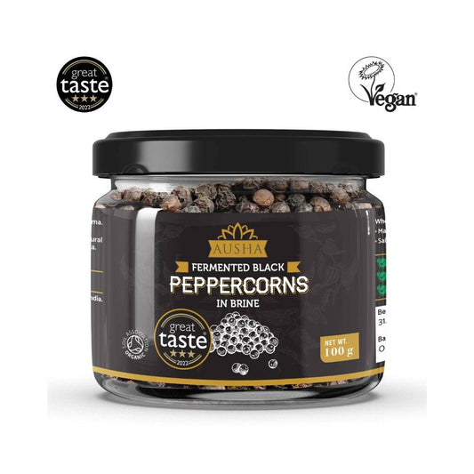 Fermented Black Peppercorns in Brine 100g Jar - Great Taste Award Winner 2022