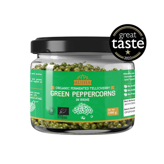 Organic Green Peppercorns in Brine 100g - 1* GREAT TASTE AWARD