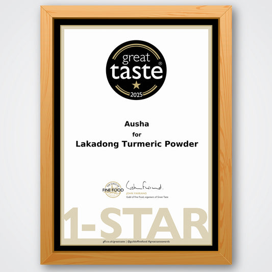 Lakadong Turmeric Powder - High Curcumin 8% - 1* GREAT TASTE AWARD 2025