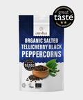 Organic Telicherry Black Peppercorns Whole 100g - Salted 5%