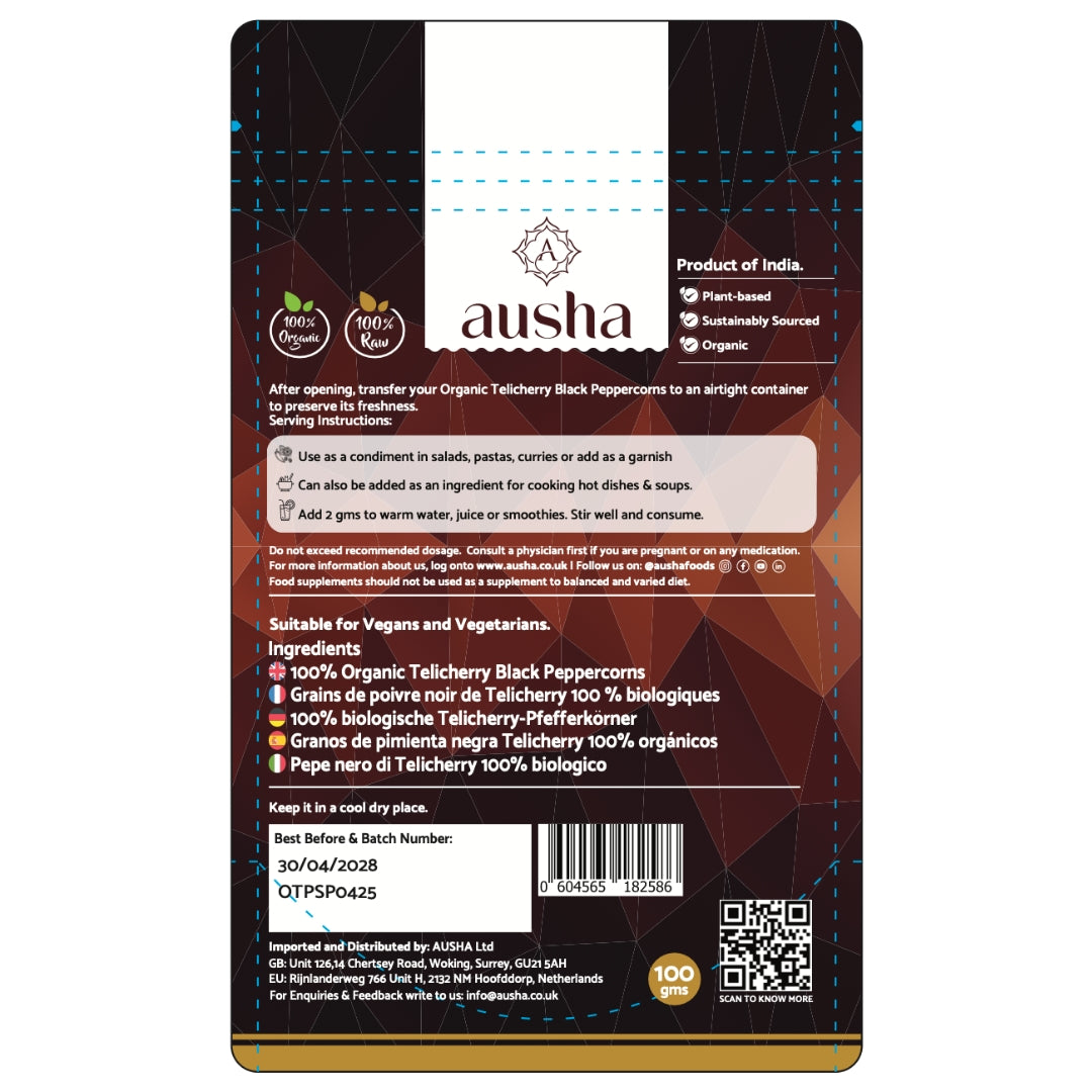 Organic Tellicherry Black Peppercorns - 2** GREAT TASTE AWARD