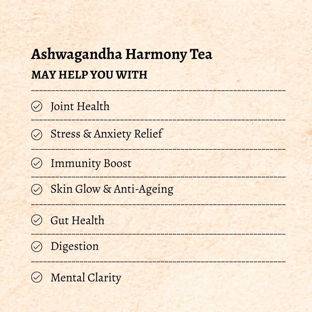 Ashwagandha Tea 20 Bags - Ashwagandha with Moringa, Turmeric, Pomegranate