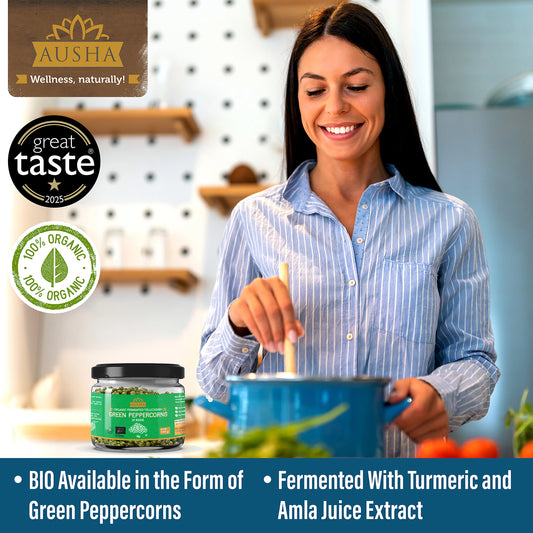 Organic Green Peppercorns in Brine 100g - 1* GREAT TASTE AWARD