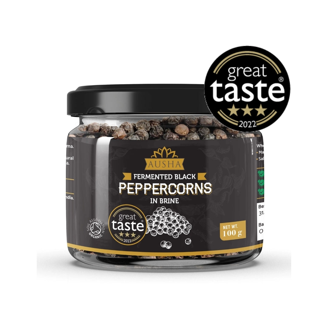 Black Peppercorns 100g - Fermented in Brine - 3*** GREAT TASTE AWARD