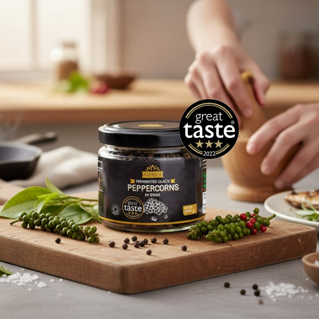 Black Peppercorns 100g - Fermented in Brine - 3*** GREAT TASTE AWARD