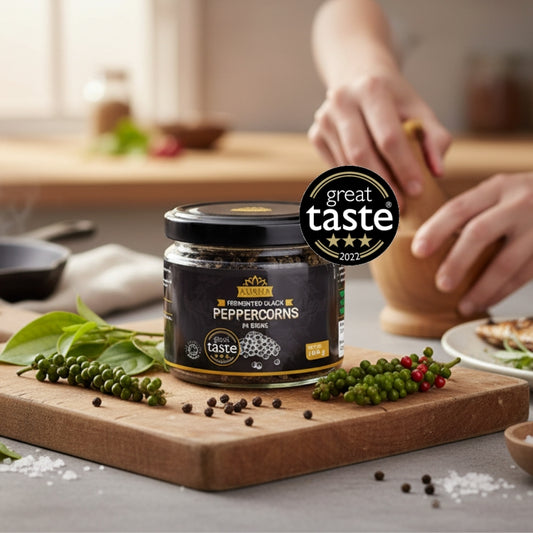 Black Peppercorns 100g - Fermented in Brine - 3*** GREAT TASTE AWARD