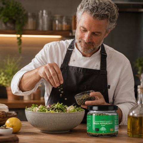 Organic Green Peppercorns in Brine 100g