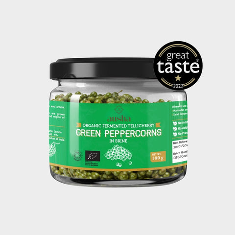 Organic Green Peppercorns in Brine 100g