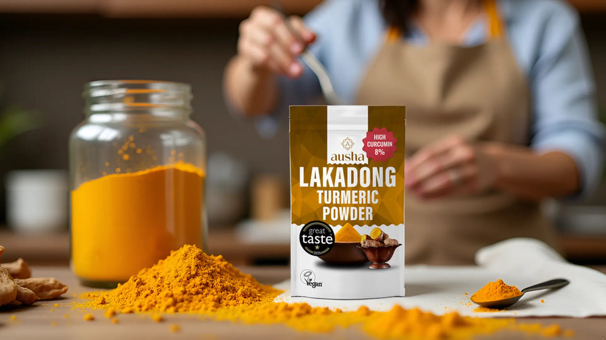 Lakadong Turmeric Powder 8% Curcumin Great Taste 2025 | Ausha