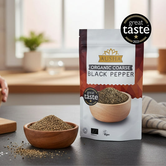 Organic Black Pepper 200g Coarse Form - 1* GREAT TASTE AWARD