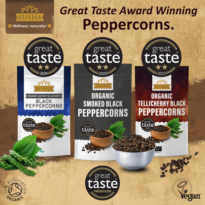 Organic Tellicherry Black Peppercorns - 2** GREAT TASTE AWARD
