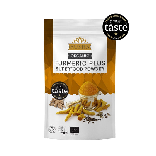 Organic Turmeric Superfood Powder 250g - Turmeric with Black Pepper, Ginger and Cardamom