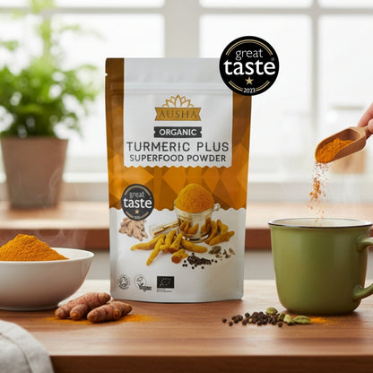 Organic Turmeric Powder 250g - Turmeric with Black Pepper, Ginger and Cardamom